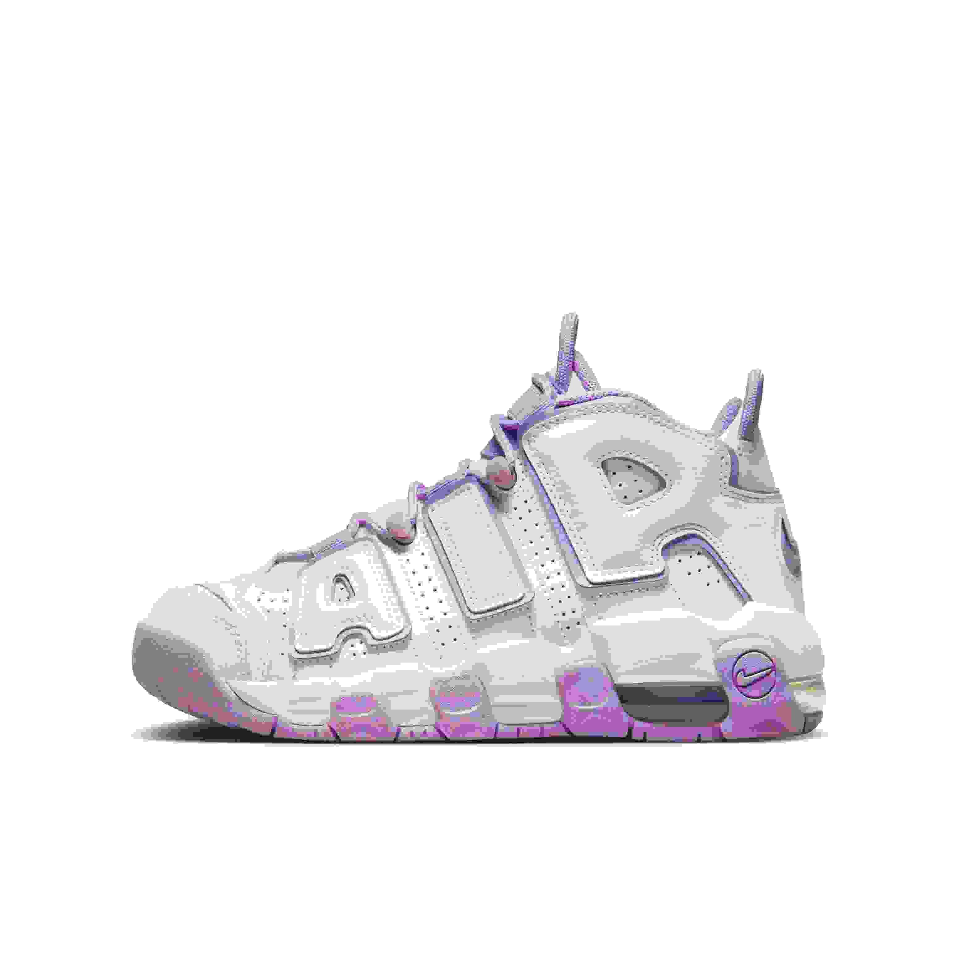 Nike Air More Uptempo Grade School Kids' "White/Rush Fuchsia/Rush Fuchsia" Shoe
